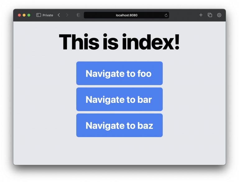 Index-Seite für Anzeigen mit einer horizontalen Auflösung kleiner als 640px.